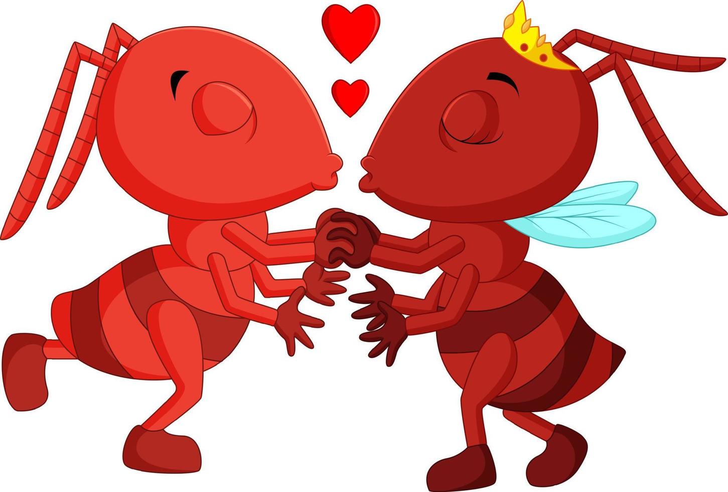 pareja de hormigas enamorándose vector