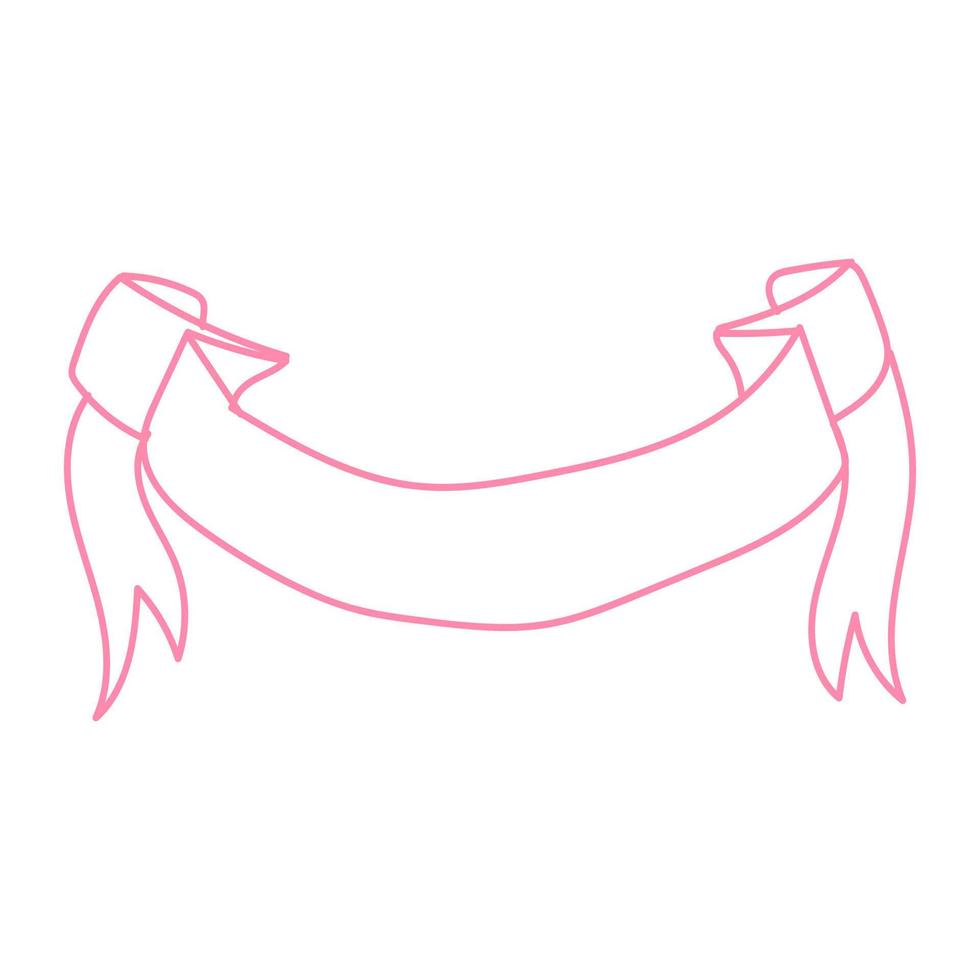 hand drawn ribbon abstract element design vector