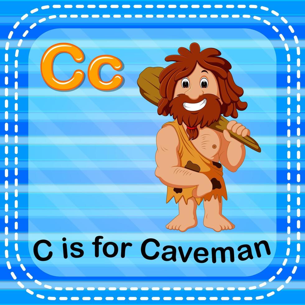 Flashcard letter C is for caveman vector