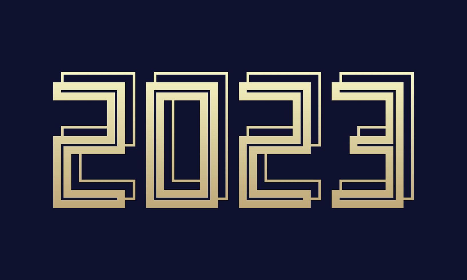 feliz año nuevo 2023 con números vector ilustración estilo creativo.