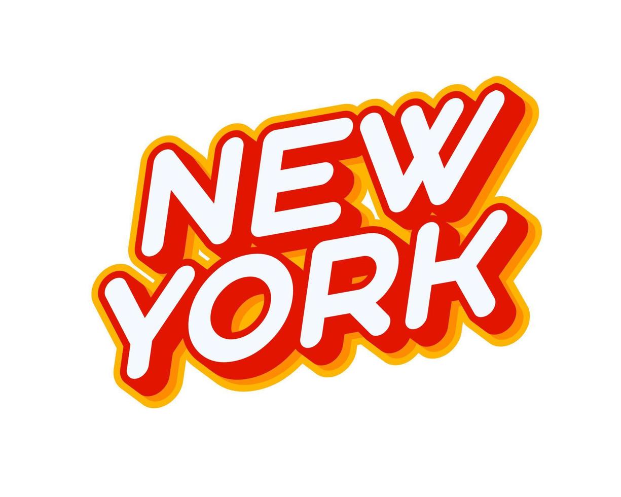 Nueva York. letras de frase de ciudad americana aisladas en vector de diseño de efecto de texto Nueva York. letras de frase de ciudad americana aisladas en vector de diseño de efecto de texto
