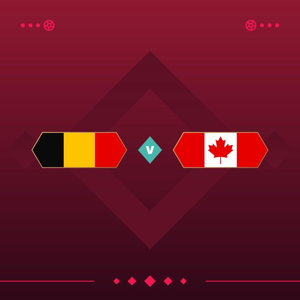 germany, canada world football 2022 match versus on red background. vector illustration