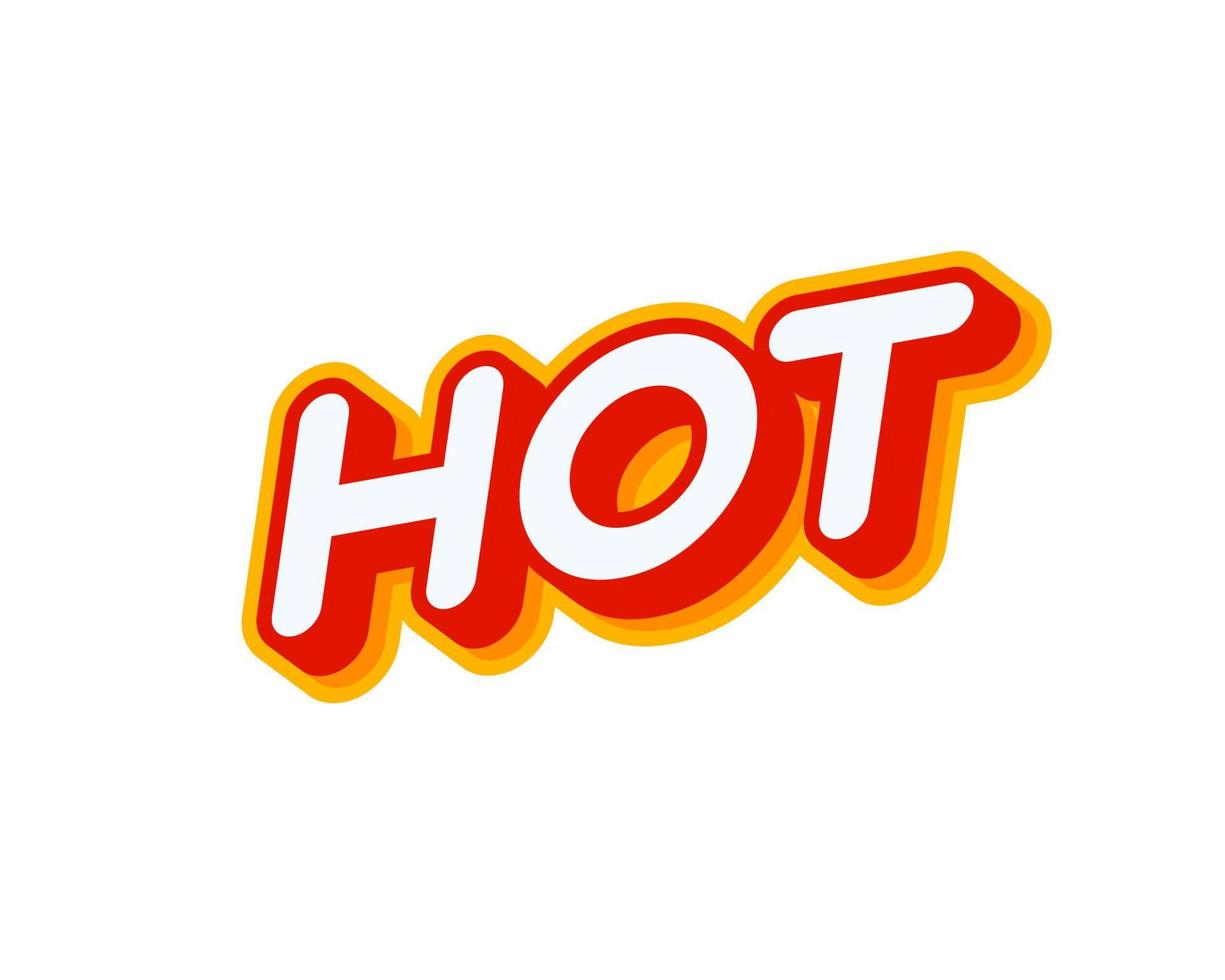 Hot weather lettering isolated on white colourful text effect design vector. Text or inscriptions in English. The modern and creative design has red, orange, yellow colors. vector