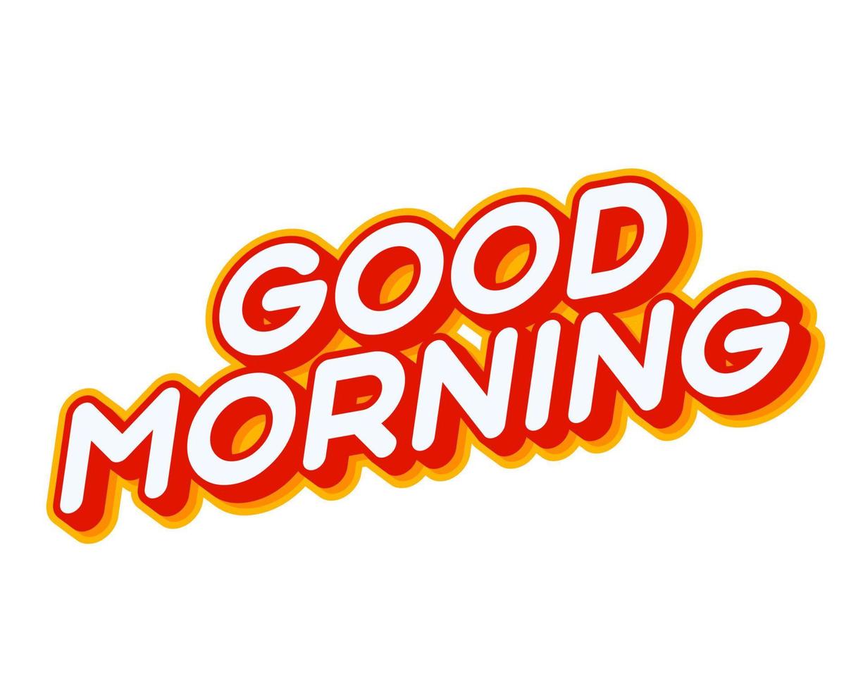 GoodMorning☆Coll Good Morning lettering isolated on white colourful text