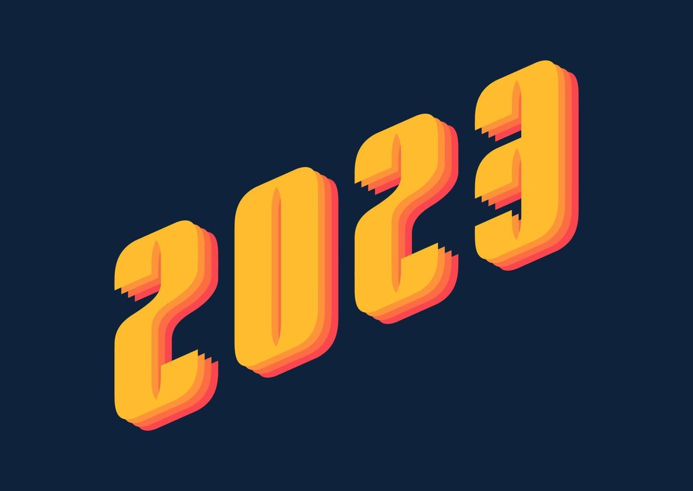 Happy new year 2023 with numbers vector illustration