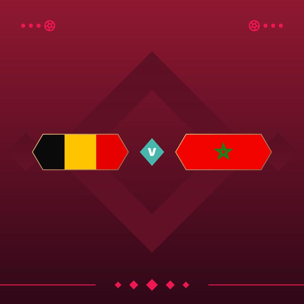 germany, morocco world football 2022 match versus on red background. vector illustration