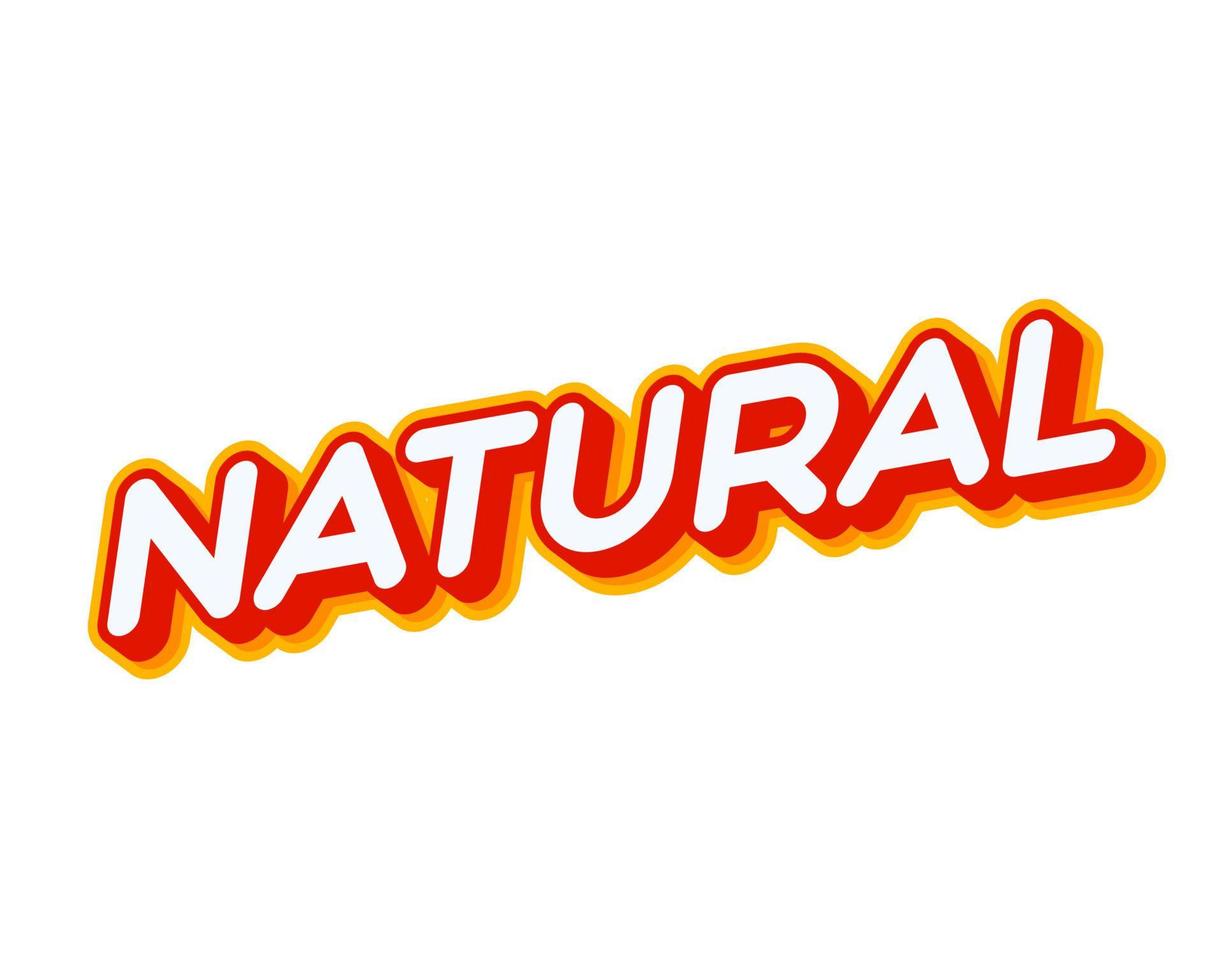 letras naturales aisladas en blanco vector de diseño de efecto de texto colorido. texto o inscripciones en inglés. el diseño moderno y creativo tiene colores rojo, naranja, amarillo.