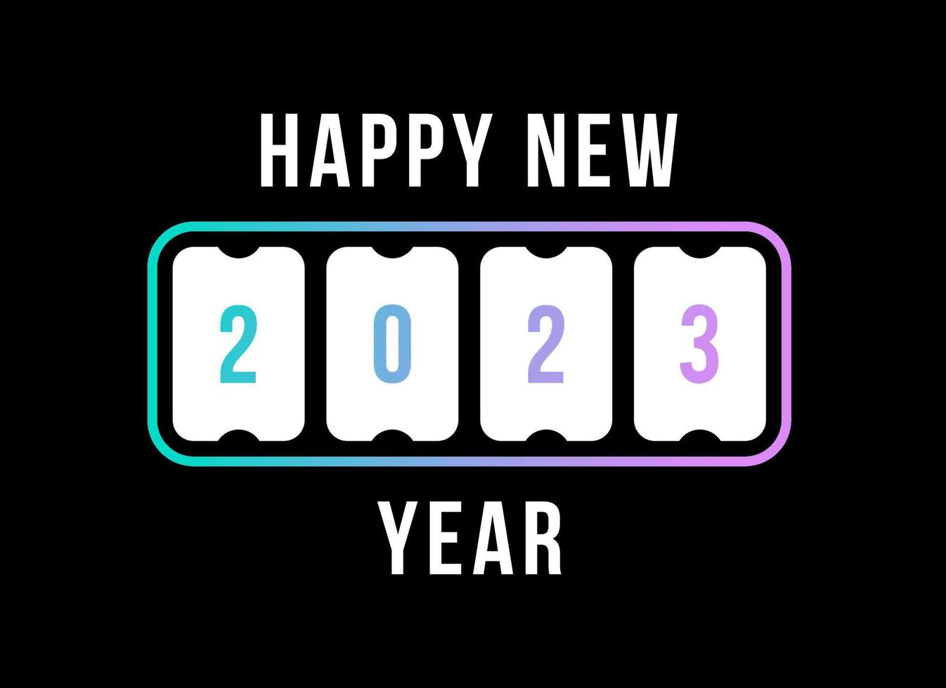 feliz año nuevo con el marcador 2023. concepto de flipboard numérico, celebrar la plantilla de calendario 2023. ilustración de vector de diseño moderno de tendencia de estilo plano.