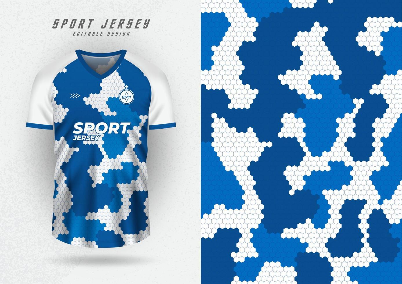 Background mock up for sports jerseys, jerseys, running shirts, hexagon camouflage pattern for sublimation. vector