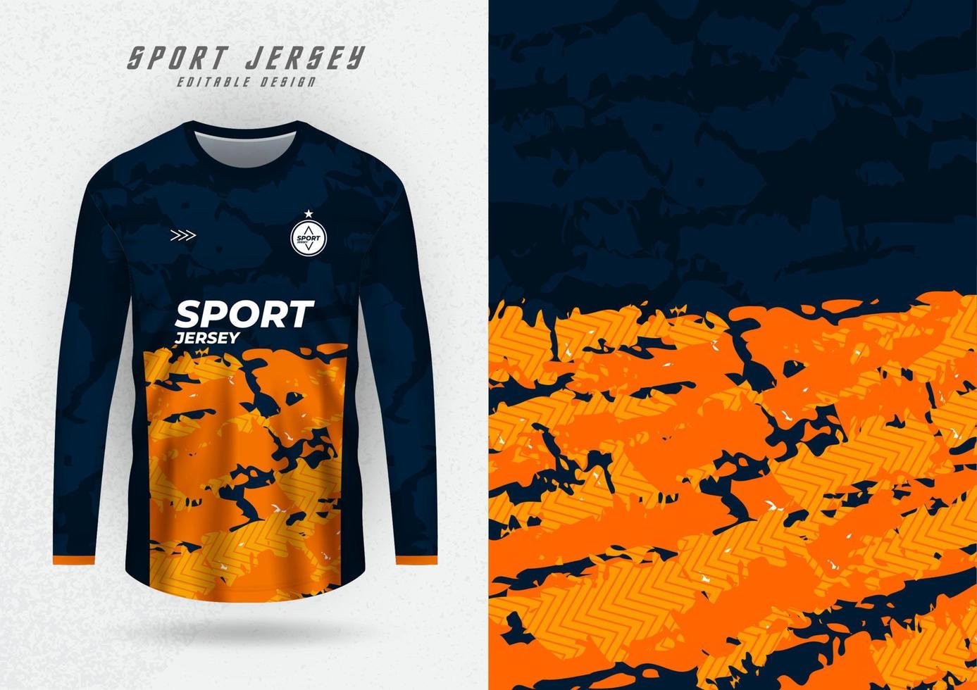 Background mockup for sports jerseys, shirts, running shirts, orange and navy stripes. vector