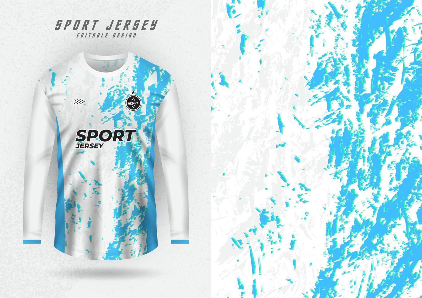 Background mockup for sports jersey, shirt, running shirt, side blue and white. vector