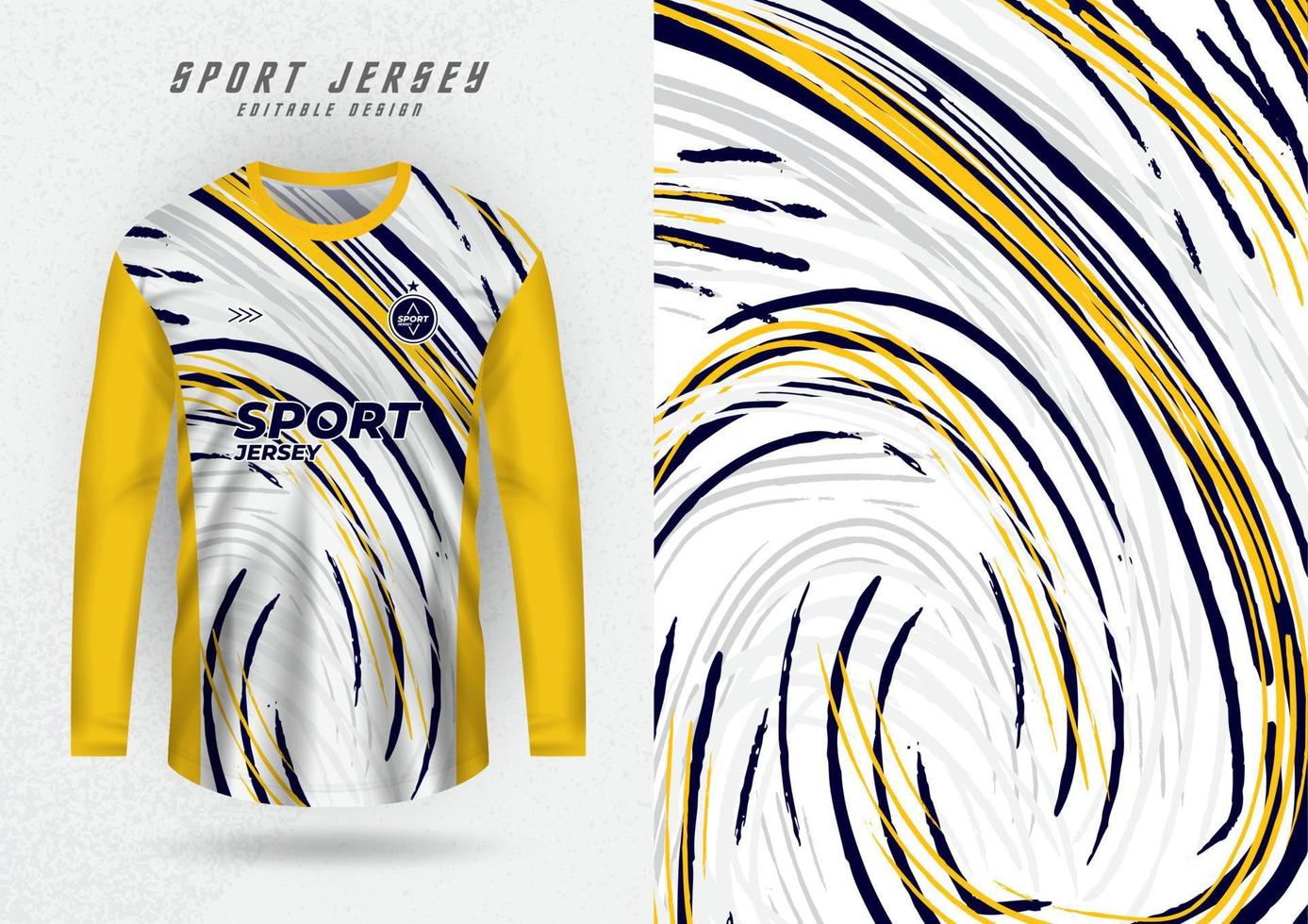 Background mockup for sports jersey, shirt, running shirt, yellow swirl pattern. vector