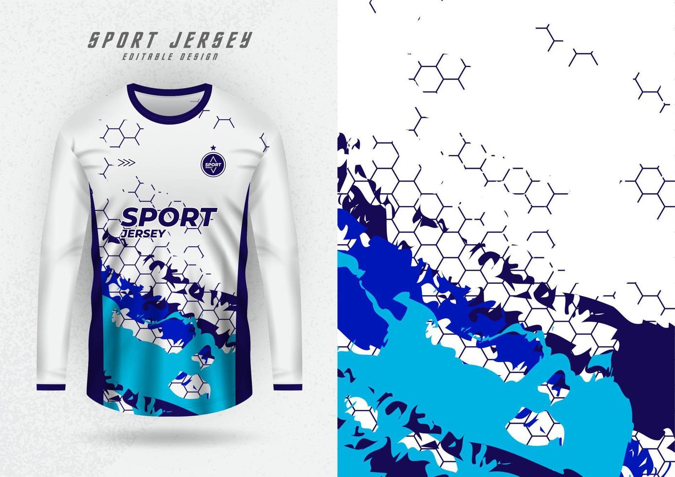 Background mockup for sports jersey, shirt, running shirt, blue brush pattern. vector