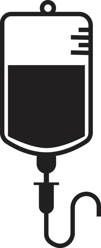 icono de infusión sobre fondo blanco. signo de bolsa de sangre. símbolo de bolsa intravenosa. estilo plano vector