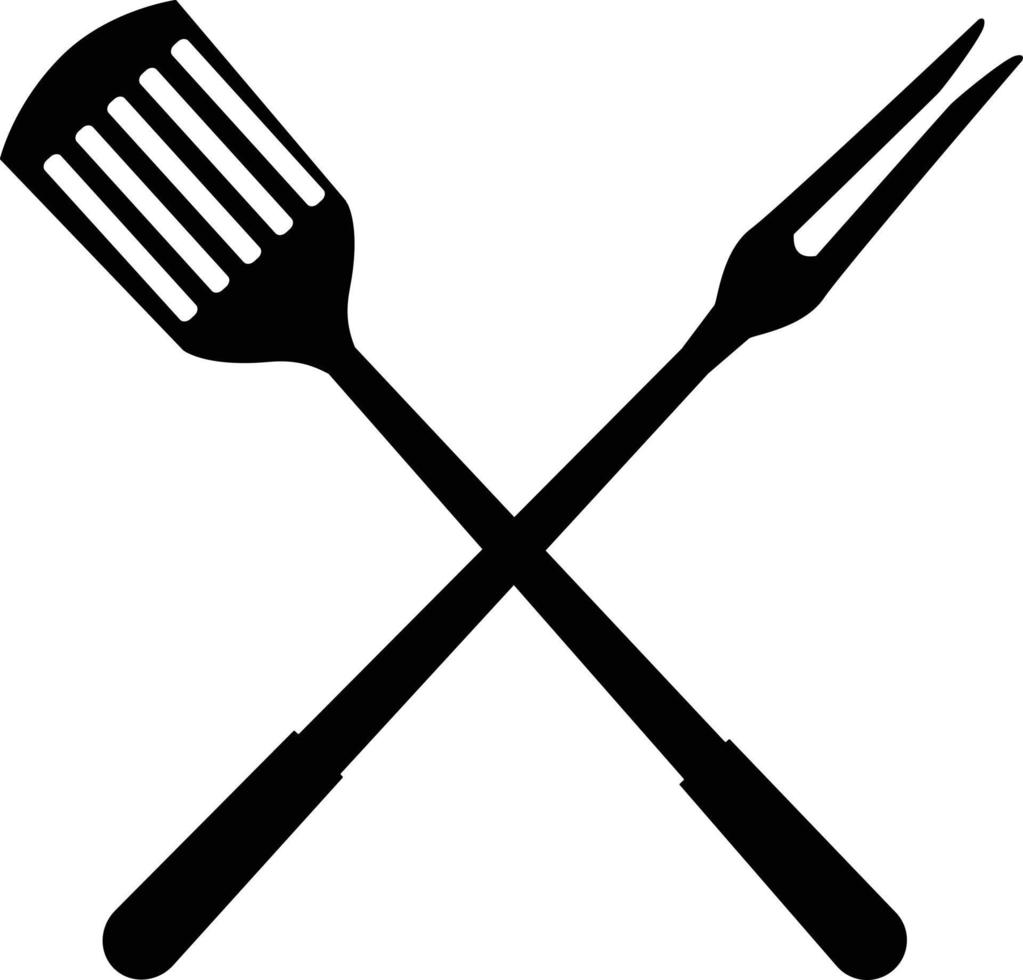 BBQ icon on white background. grill tools sign. Barbecue symbol. bbq fork logo. flat style. vector