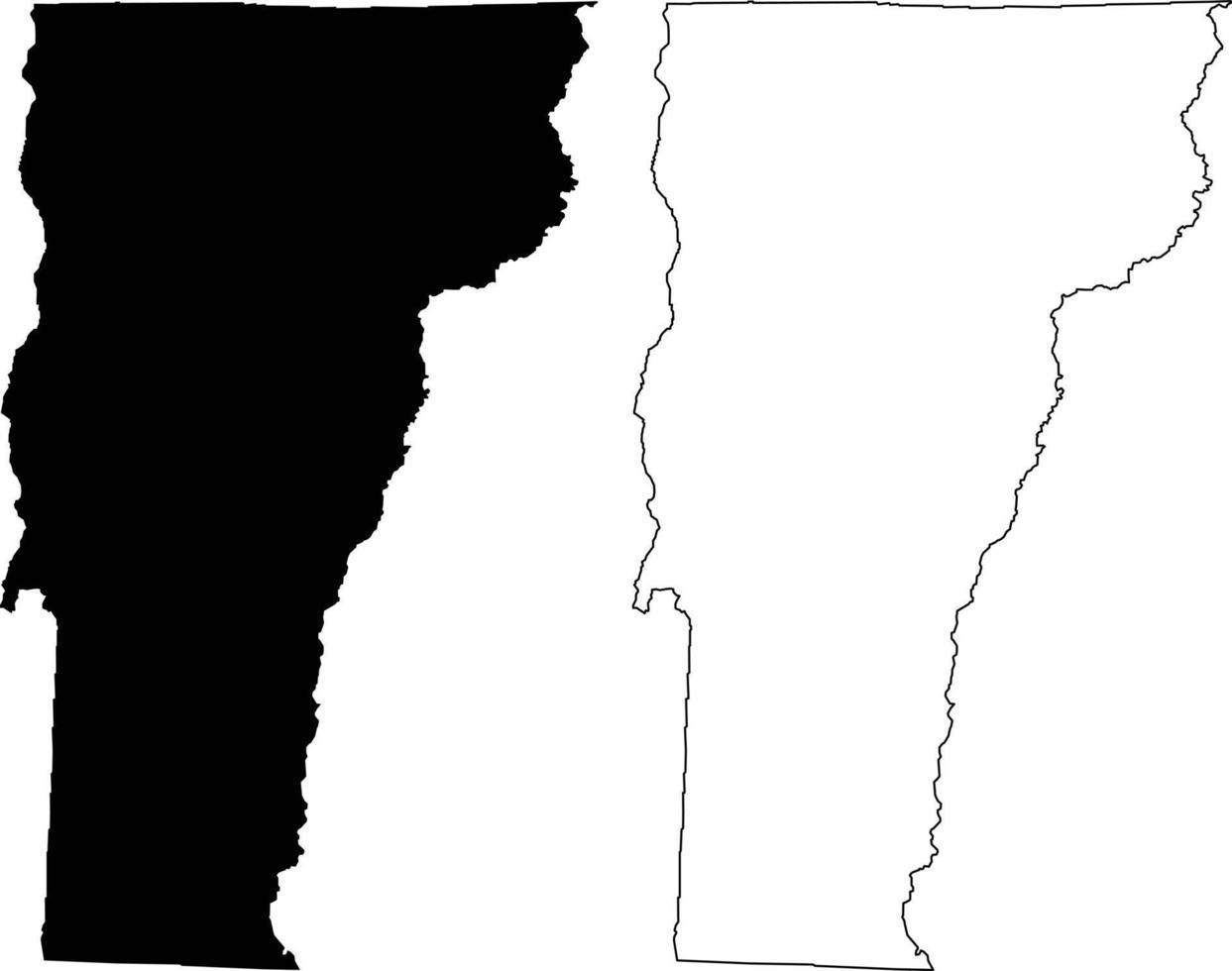Mapa de Vermont sobre fondo blanco. signo de mapa del estado de vermont. esquema del mapa de vermont. estilo plano vector