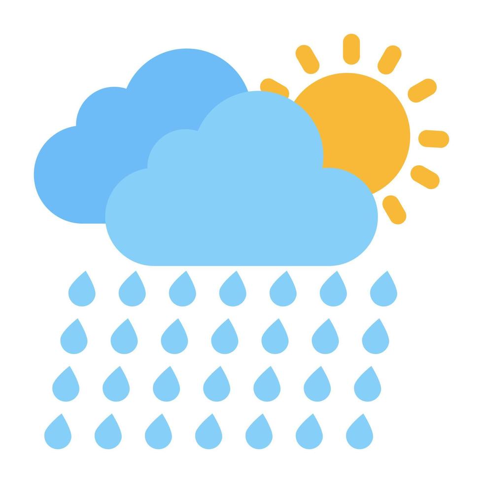 Vector design icon of sunny rainy day