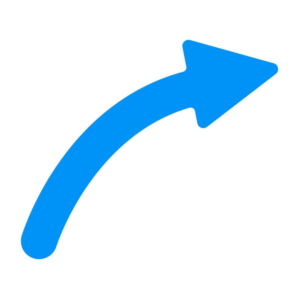 A flat design icon of right arrow vector