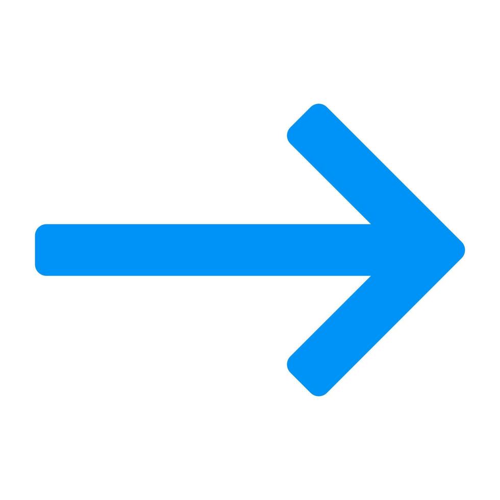 A flat design icon of forward arrow vector