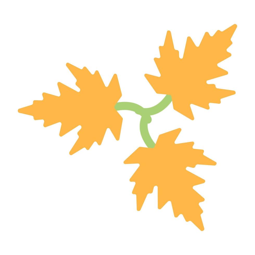 A creative design icon of autumn season, dead leaves vector