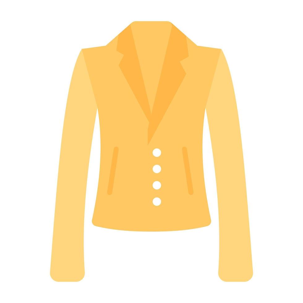 Editable design icon of men's coat vector