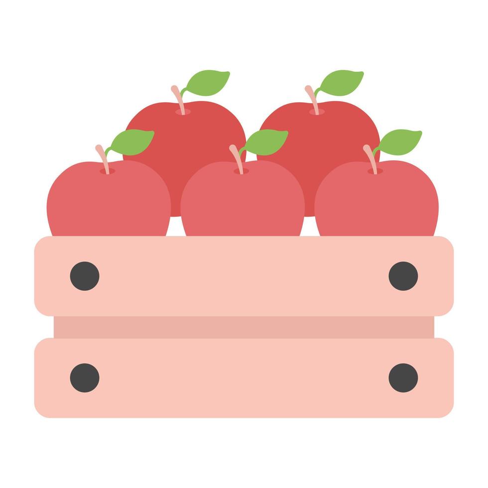 A premium download icon of apple crate vector