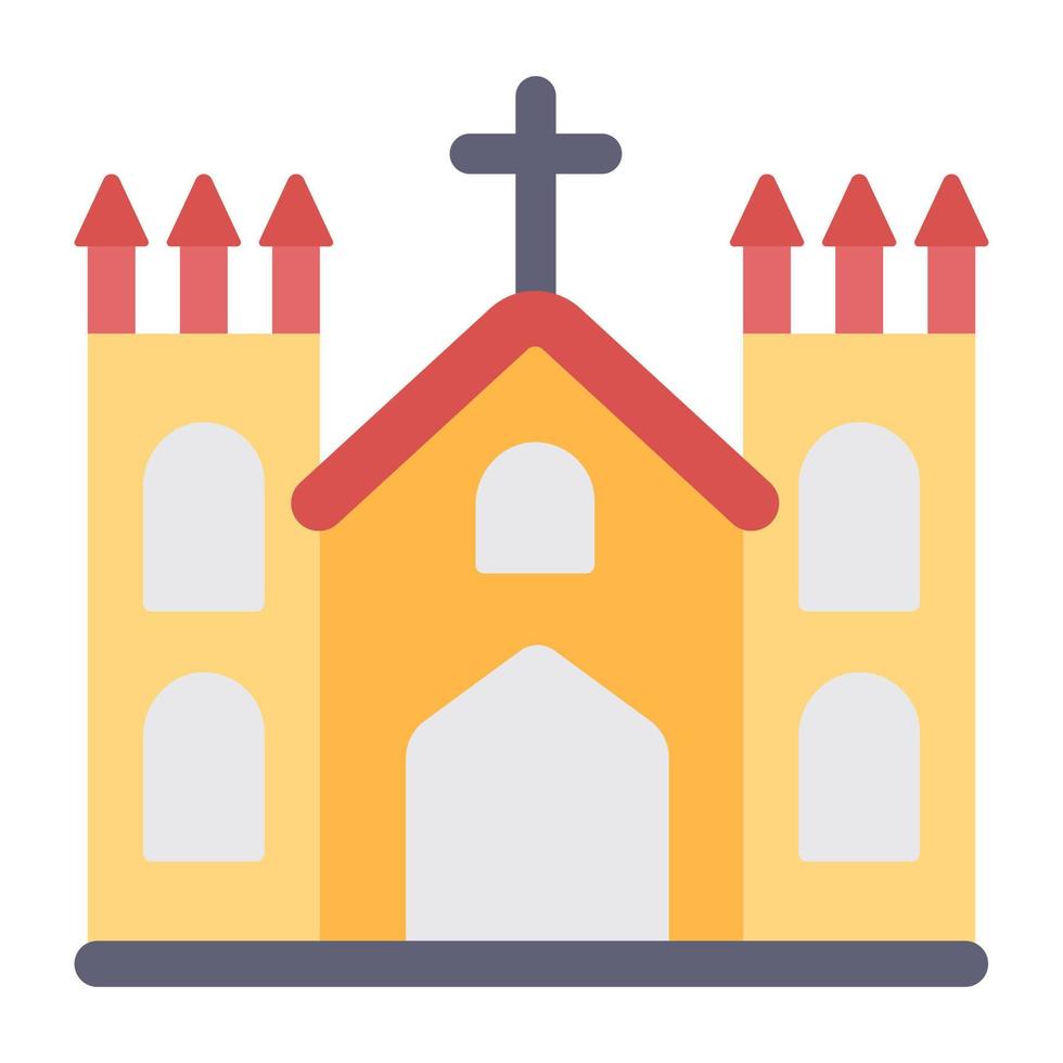 icono de la iglesia, vector editable
