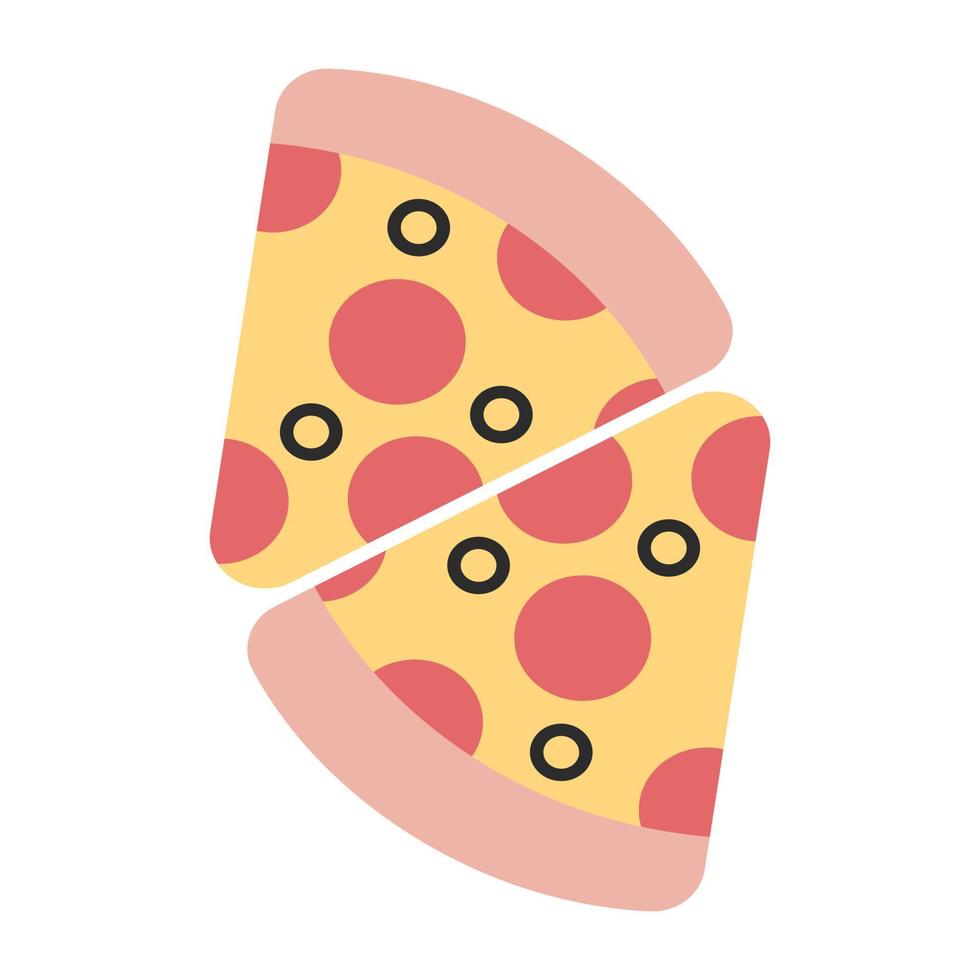 un ícono delicioso de rebanadas de pizza vector