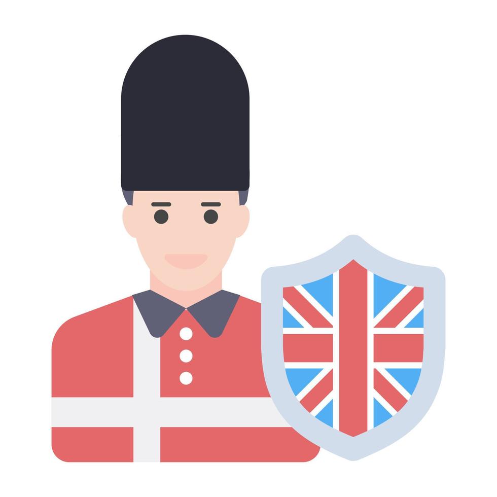 An editable design icon of british soldier vector