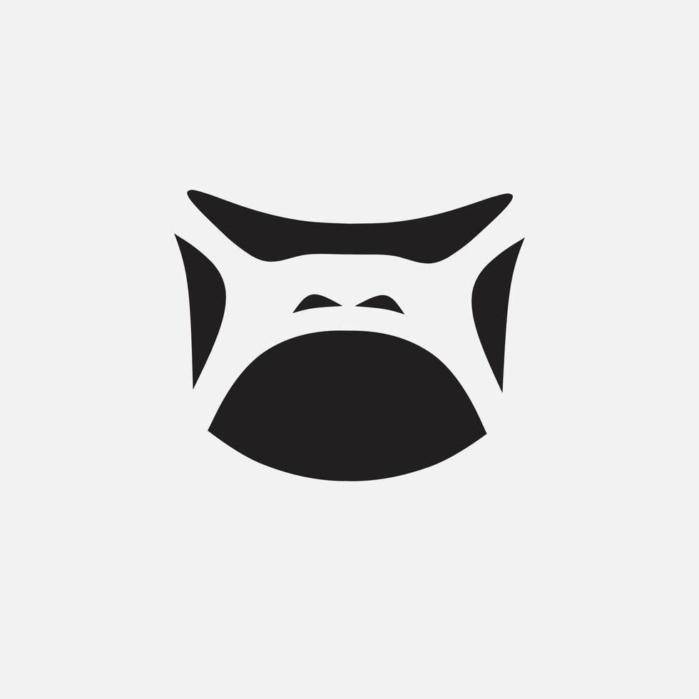 Gorilla minimalist logo. Simple negative space vector design. Isolated with soft background.