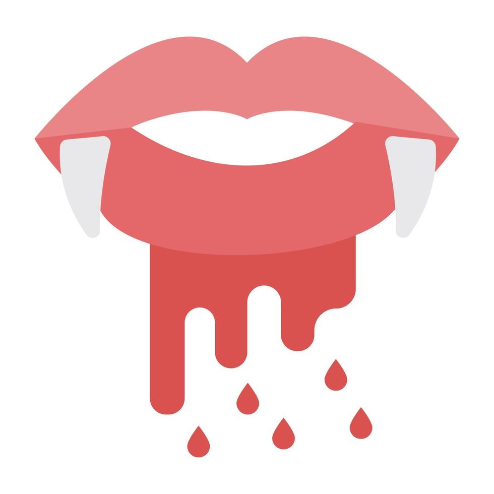 A trendy vector design of vampire mouth