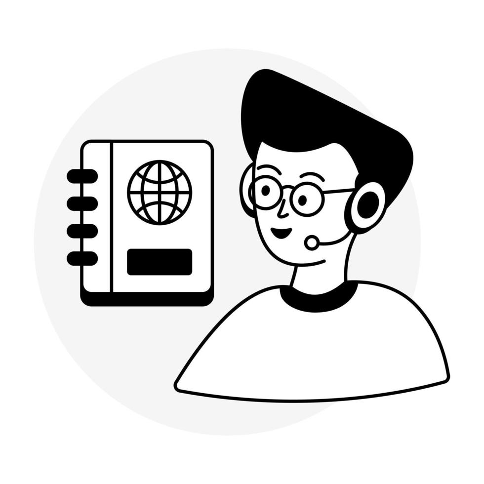 icono de descarga premium del libro de contactos vector