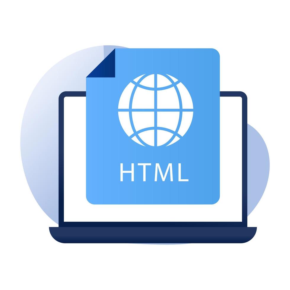 HTML file icon in premium style vector