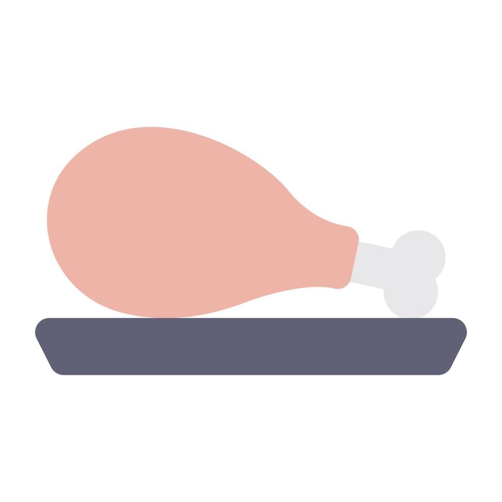 A delicious icon of chicken leg piece vector