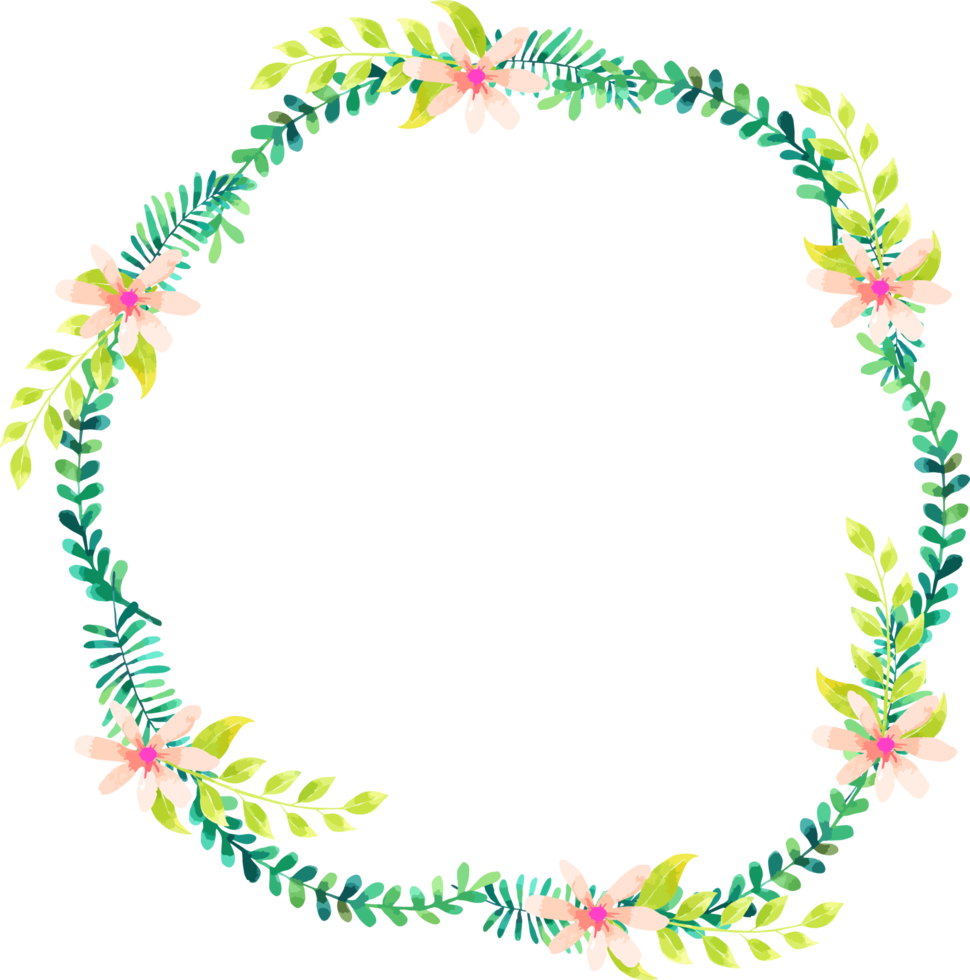 corona de flores acuarela pintura a mano png