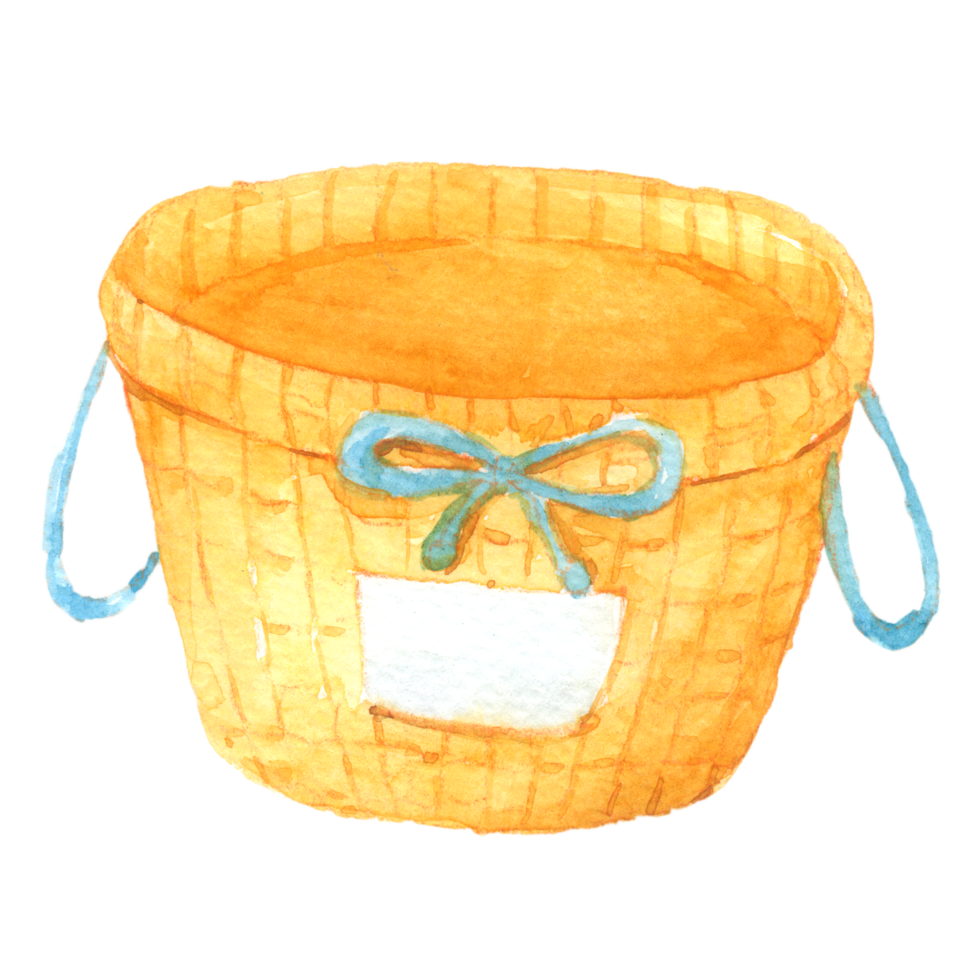 Basket watercolor hand paint png