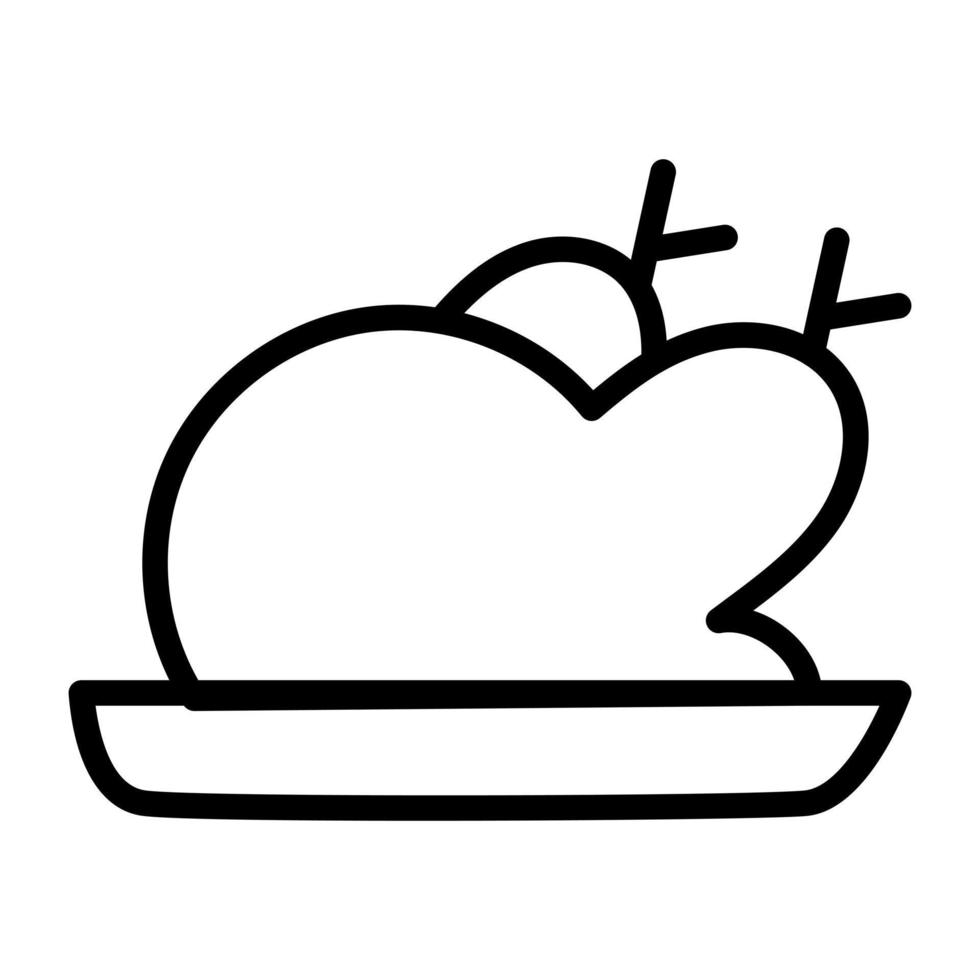 icono de pavo de pollo en un diseño único vector