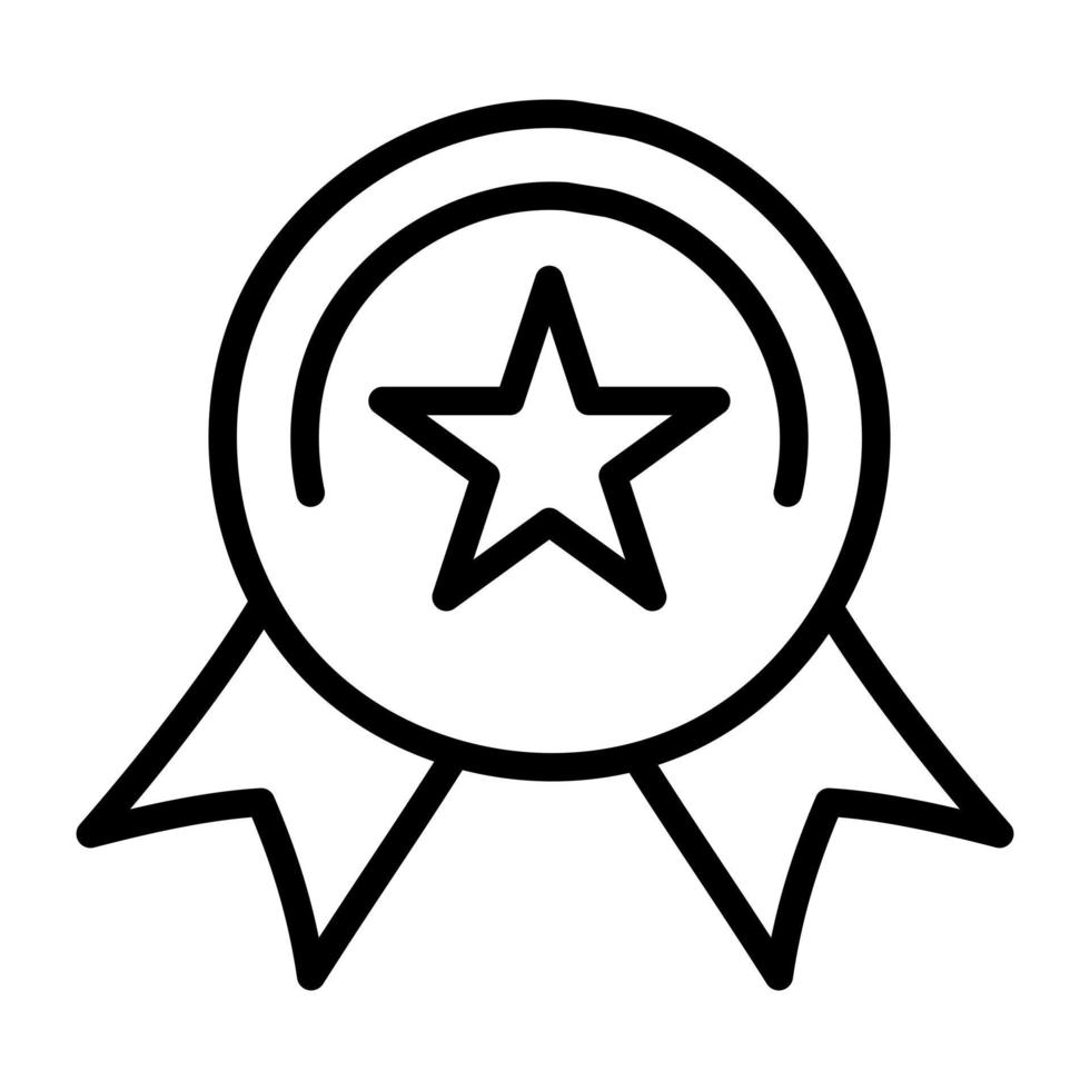 An editable design icon of star badge vector