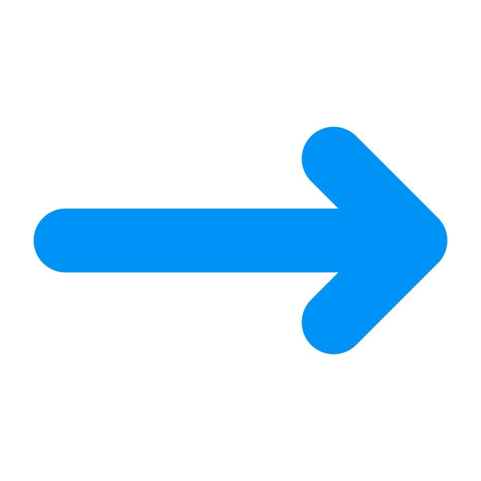 A flat design icon of forward arrow vector