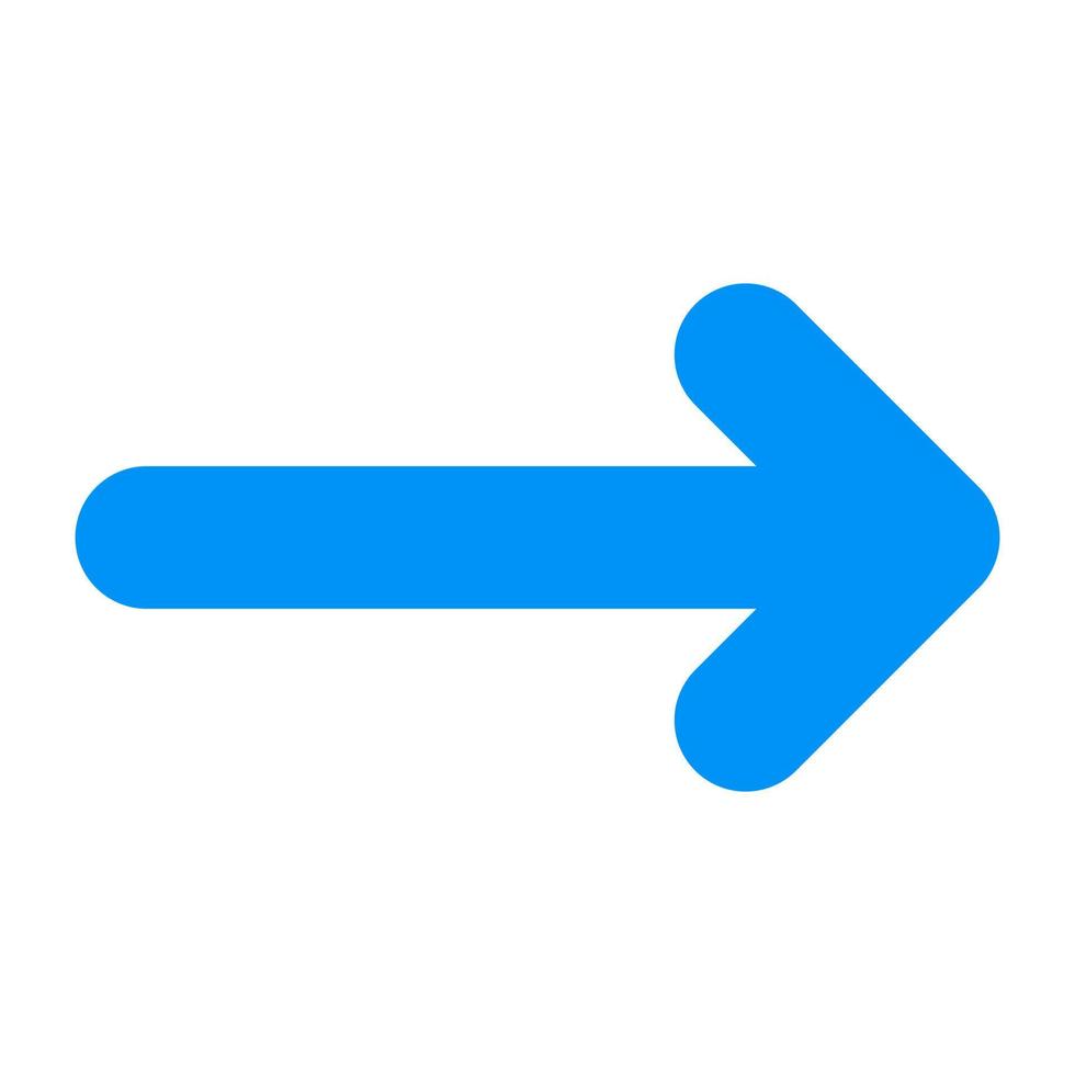 A flat design icon of forward arrow vector