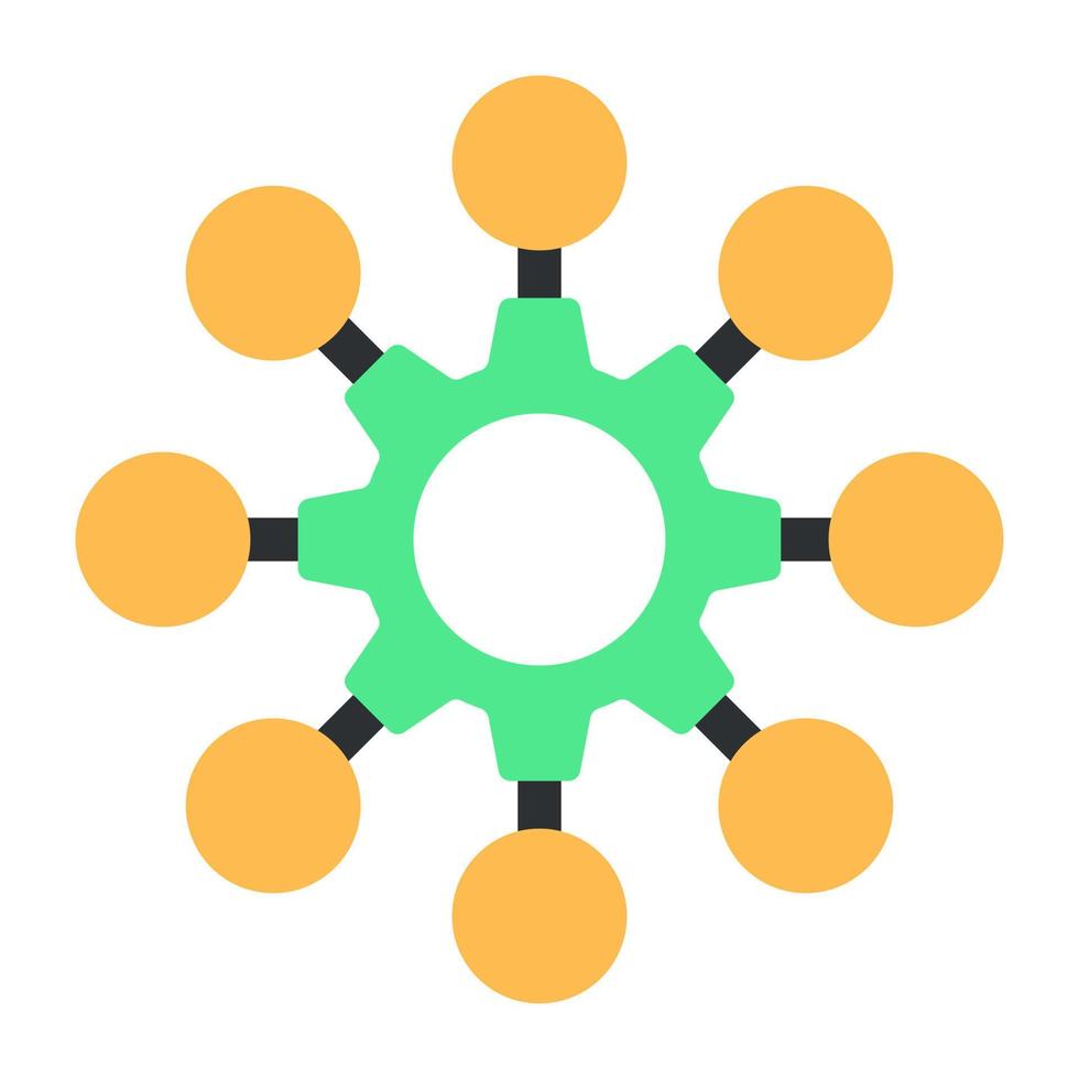 A flat design icon of network setting vector