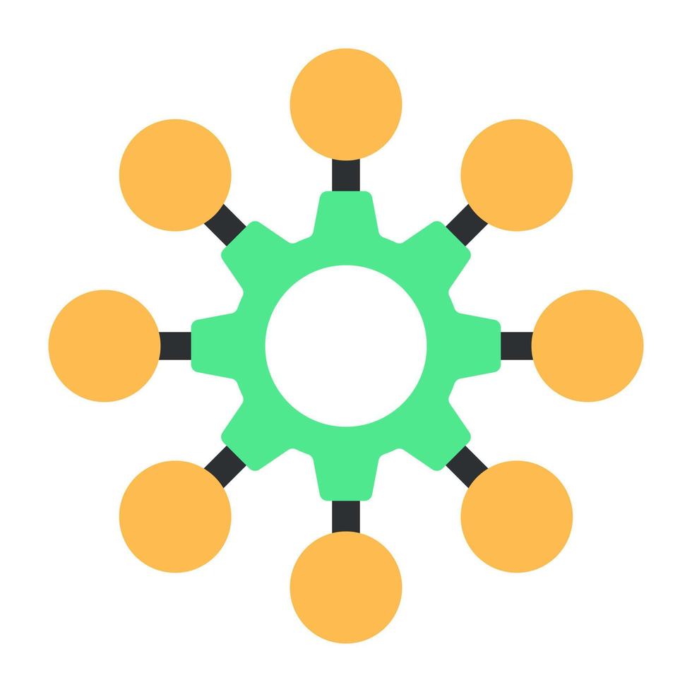 A flat design icon of network setting vector