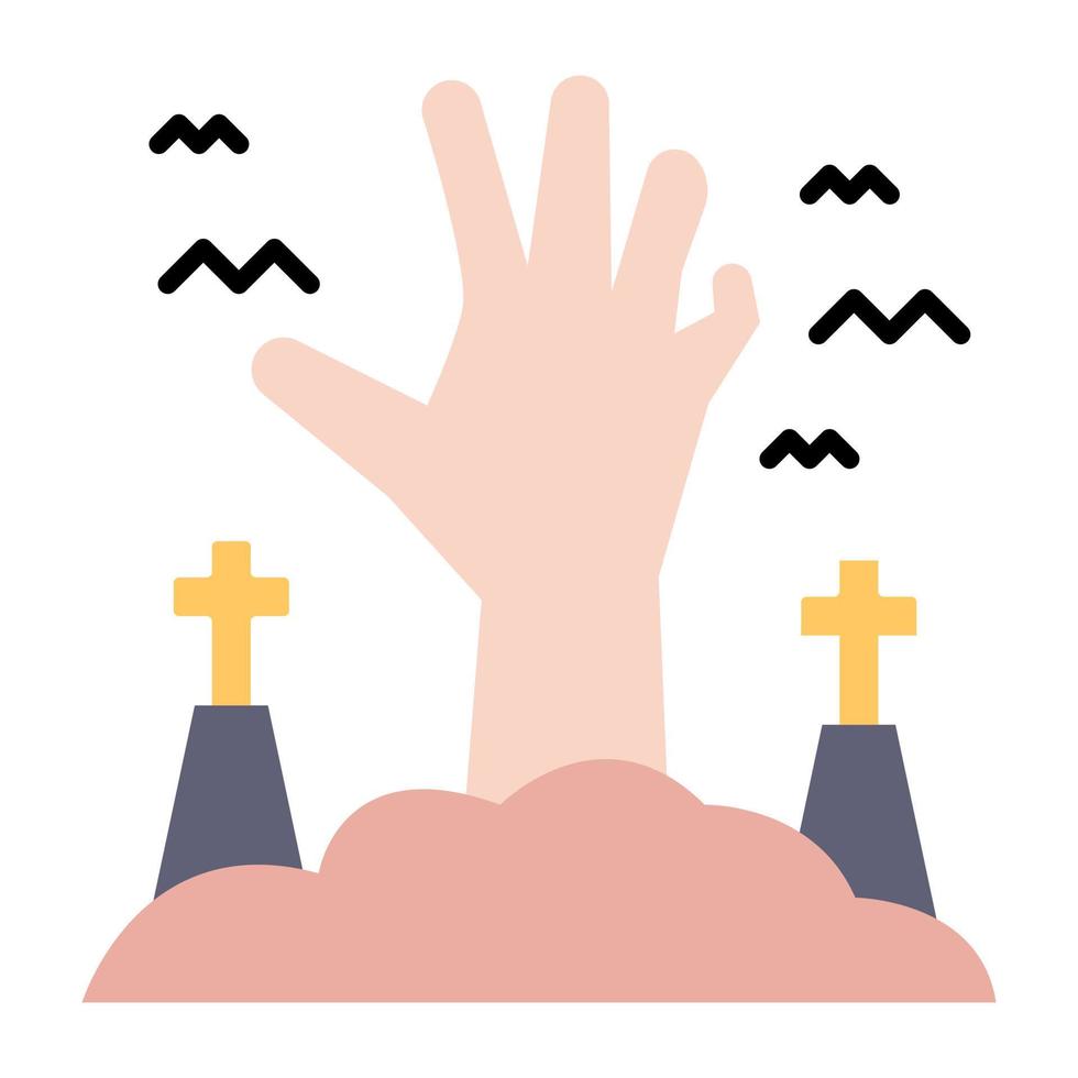 un diseño de icono de mano aterradora vector