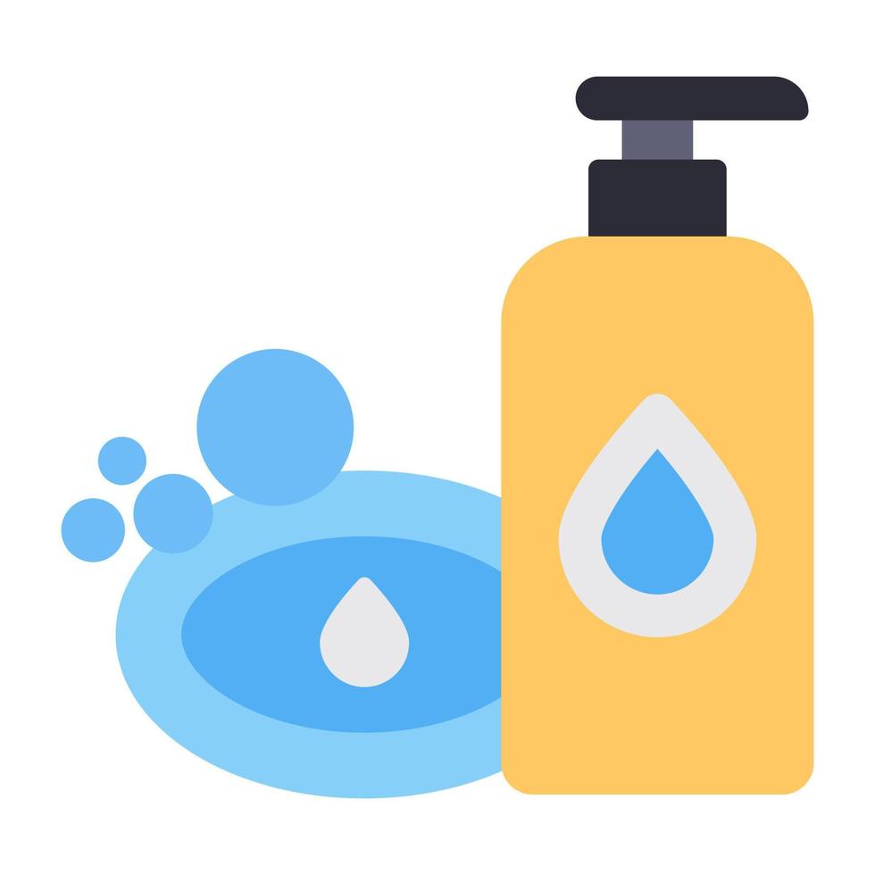 A flat design icon of hand wash accessories vector