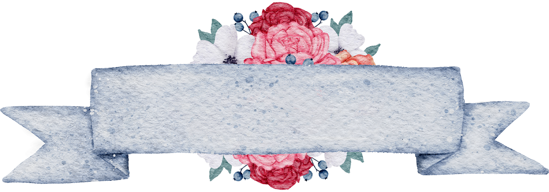 Ribbon banner watercolor png