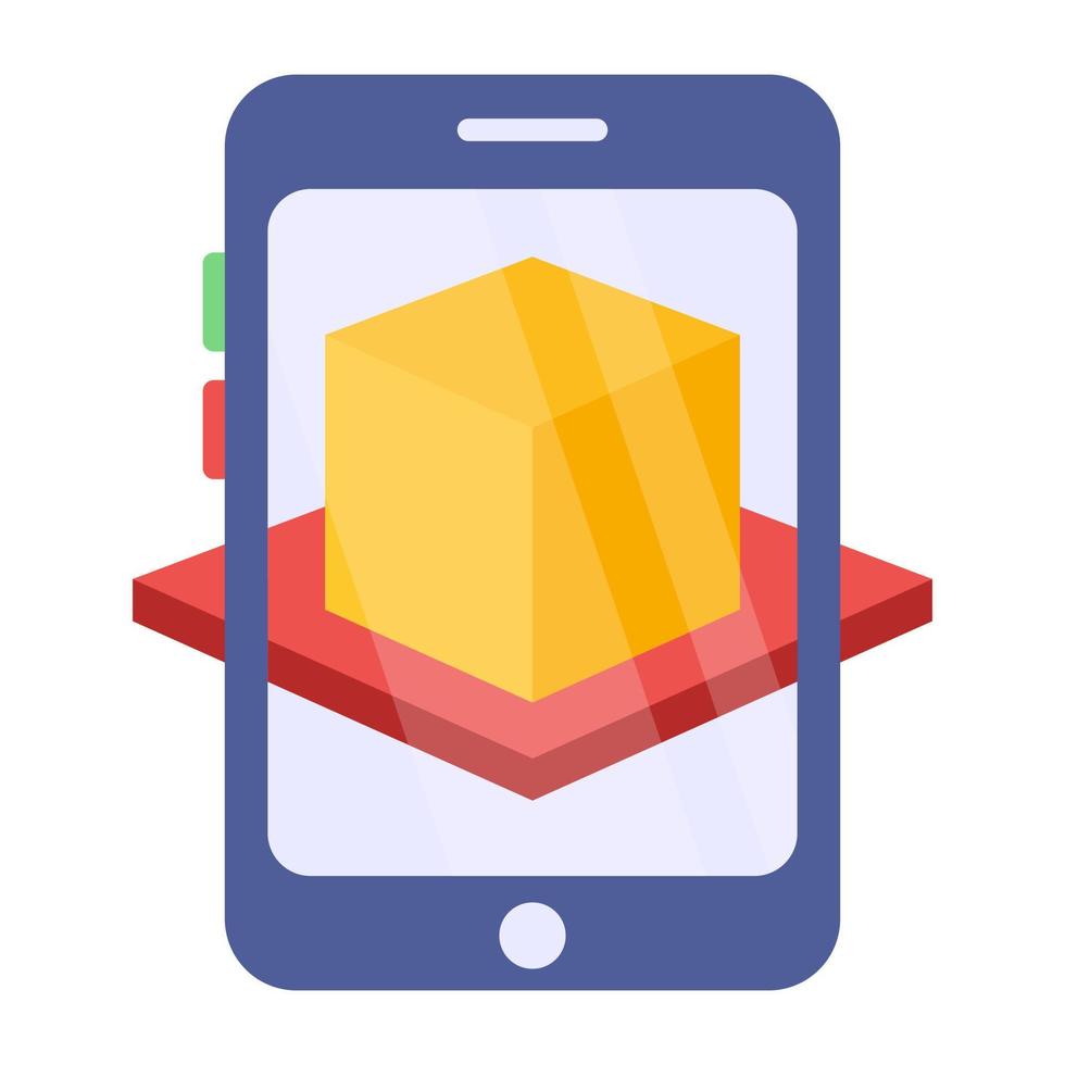 Editable design icon of mobile 3d model vector