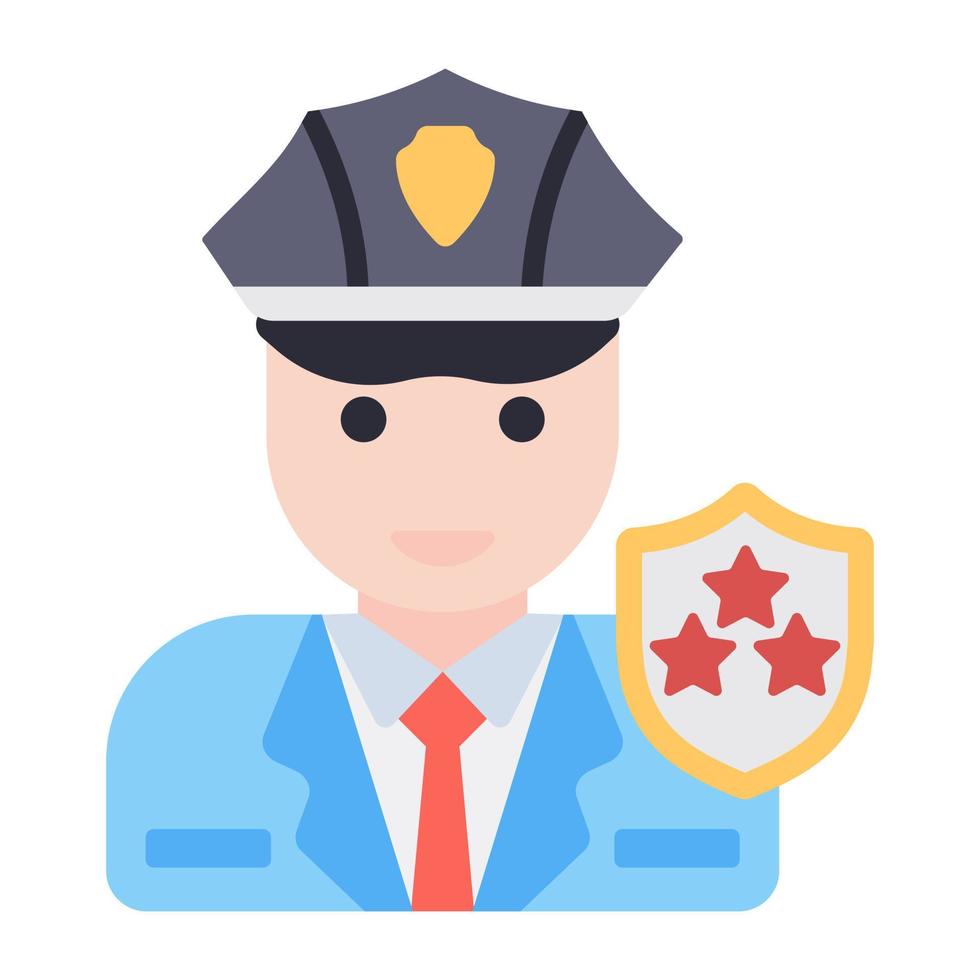 Police officer icon in trendy design vector