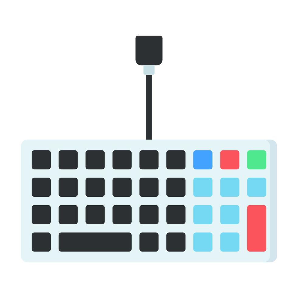 Flat design icon of keyboard vector