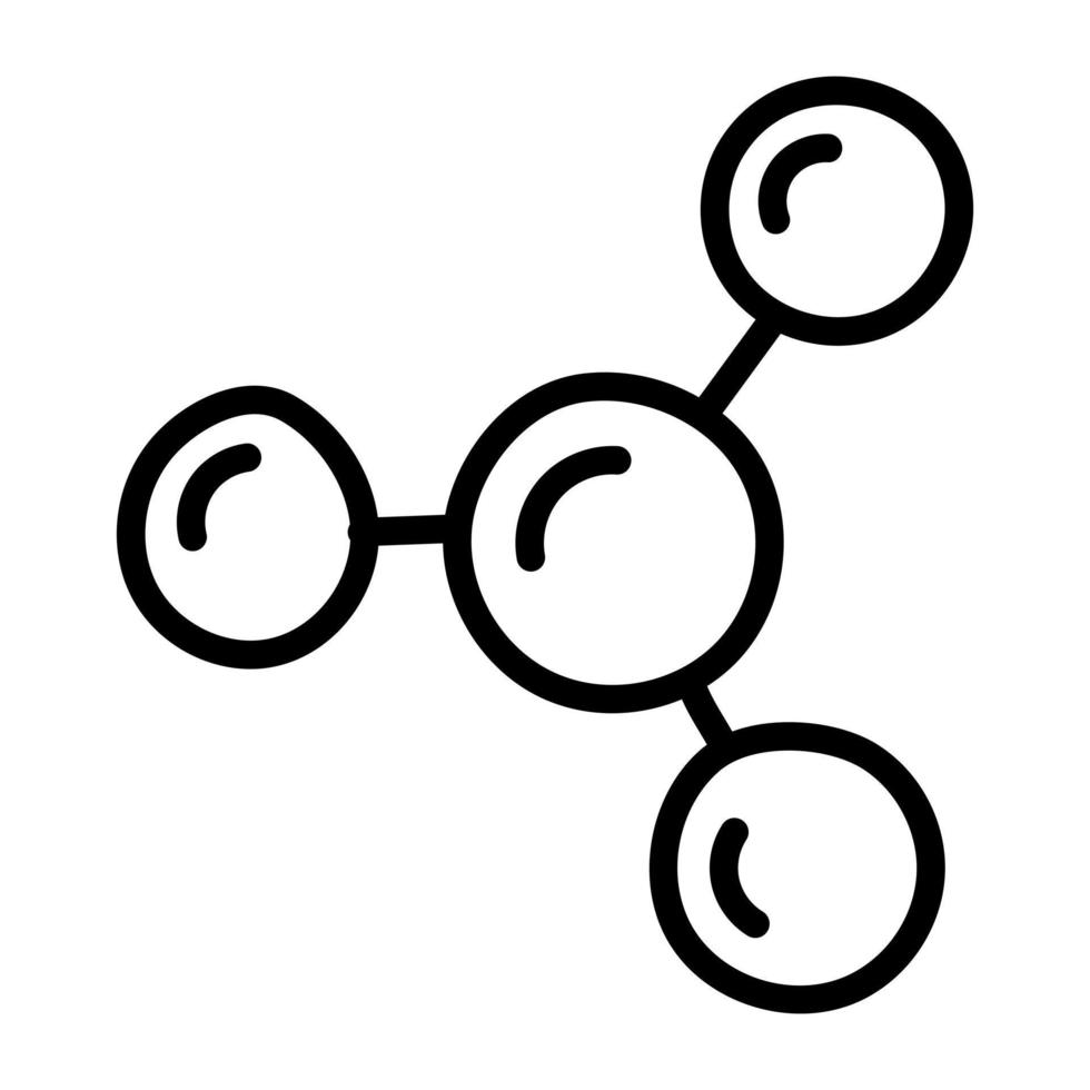 Chemical flask with test tube icon in linear design, lab experiment concept vector