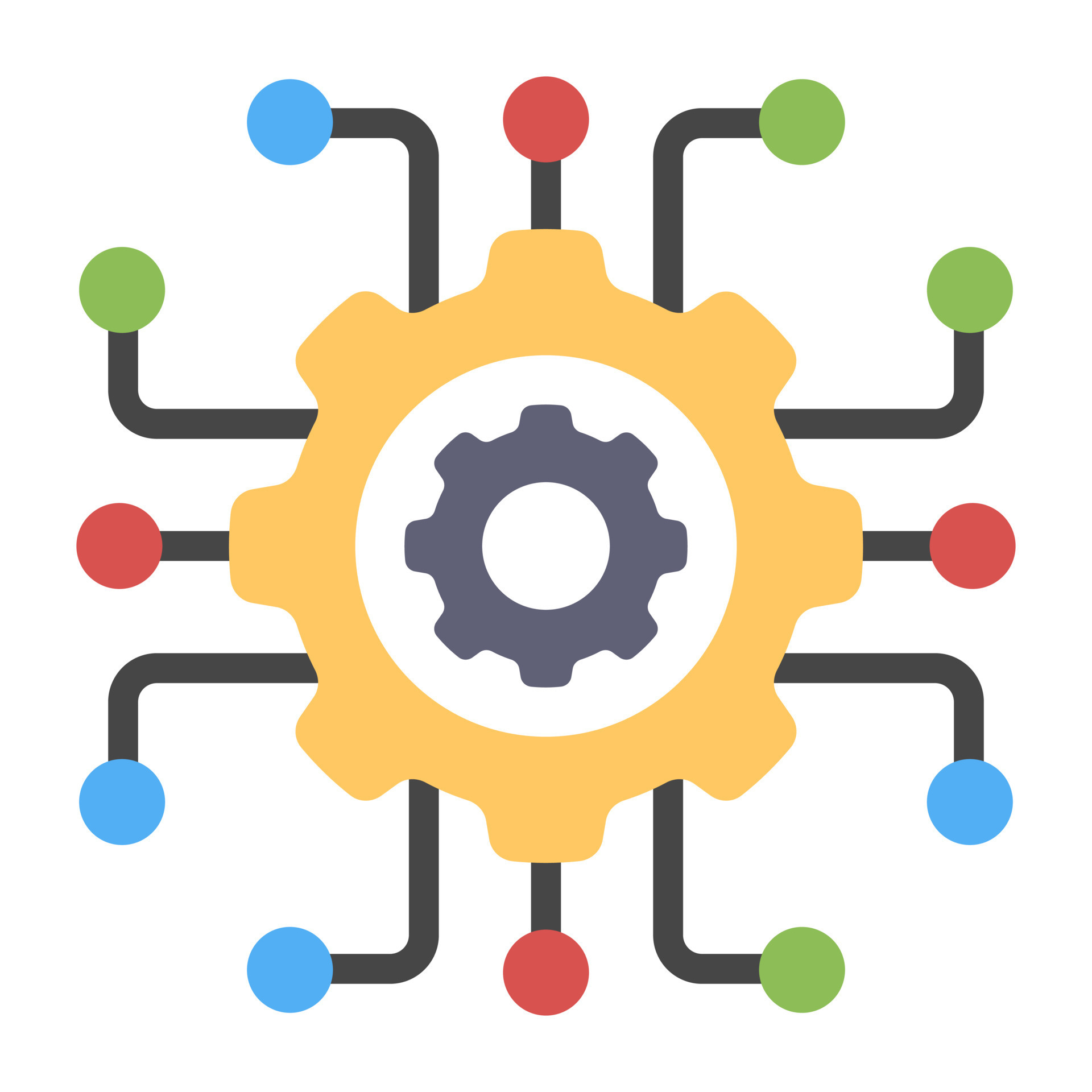 Gear with nodes, icon of network management 10290076 Vector Art at Vecteezy